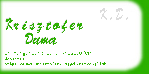 krisztofer duma business card